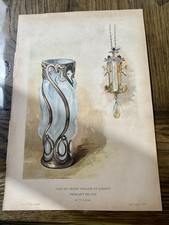Lalique Vase Verre Opalise Argent Bijoux Gravure Art Nouveau Lithographie 1898