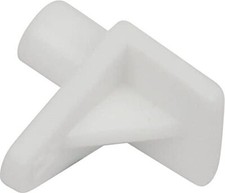 20 x Shelf Support Push In Stud 6mm Pegs White Plastic - 60kg Load
