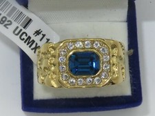 Mens gold sapphire ring nugget
