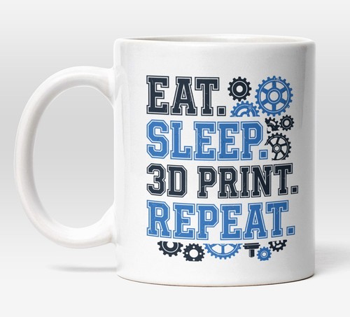 Eat sleep print repeat mug - eat,