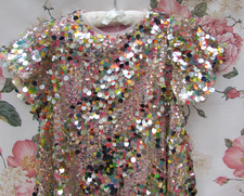 NEXT BNWOT Pink Multi Iridescent Sequin Party Occasion Dress by  Next 6-7 Years