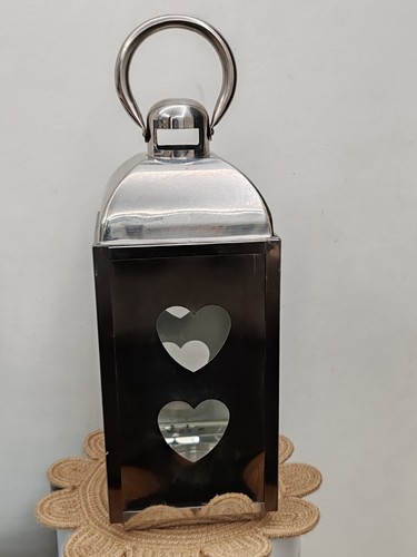Chrome heart lantern - chrome,