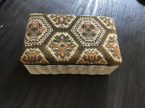 Vintage sewing box - box,, tapestry