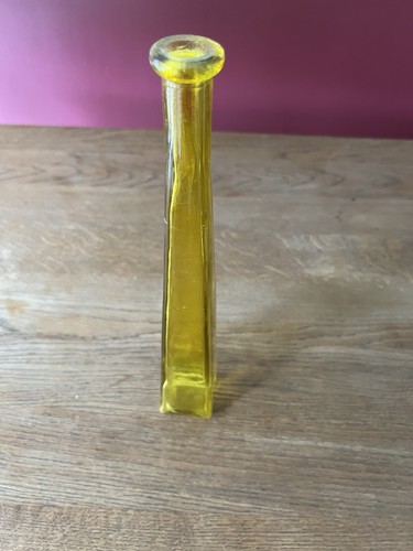 Yellow handmade tall glass - handmade,