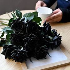 15Pc Real Touch Rose Branch Latex Artificial Rose Bouquet Decor Home Wedding Par