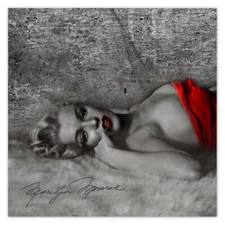 Fleece photo wallpaper mural Marilyn Monroe in red no. h2837_TV