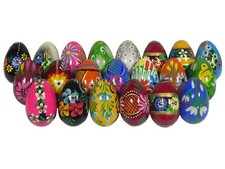 Hand-painted wooden Easter Eggs Egg Decorations Gift Set no plastic chocolate