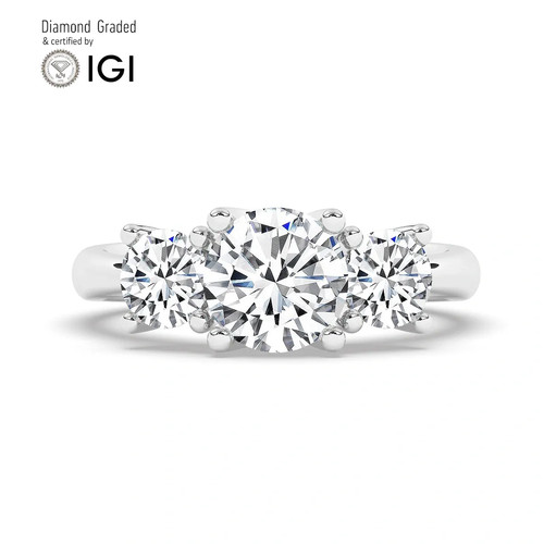 Round diamond trilogy ring - round,