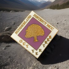 Vintage Sunderland District  MCC Motorcycle Club. “OUT YER TREE”. Badge. P18 172