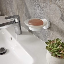 Soap Dish Holder White Metal