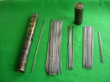 BRYANT & MAY WAX TAPER TIN WITH 90 130-230mm STEEL KNITTING NEEDLES ( bgm t1 )