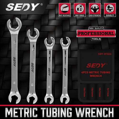 4pc flare nut wrench - set, mm