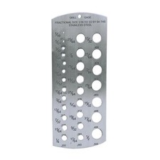 Drill Bit Gauge Imperial Stainless Steel 1/16" To 1/2" Measuring Tool Drill Size