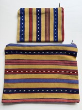 2 Guatemalan fabric zip bags