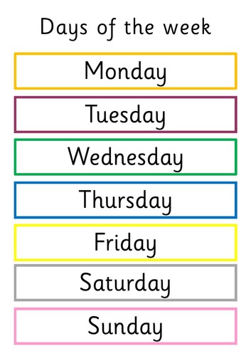 Days the week poster - of,