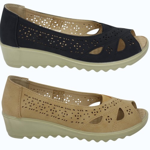 Peep toe low wedge - low, shoes