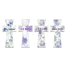 4 Pcs Religious Magnetic Bookmarks, Floral Cross Christian Bible Book Marks