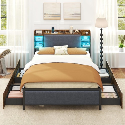 4ft6 double storage bed - 4,