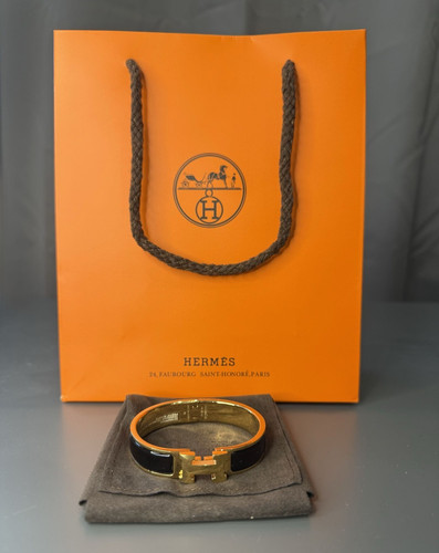Hermès signed enamel bangle - hermès,
