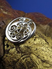 Ola Gorie Silver Large Kells Brooch ~ Orkney Celtic Knotwork Jewellery