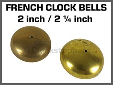 Small Cast Brass Clock Bell French 2" & 2 1/4" Repair Chime Mantle Replacement
