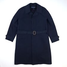 Ralph Lauren Trench Coat Medium Men (Tag L) Long Rain Coat Overcoat Navy Blue