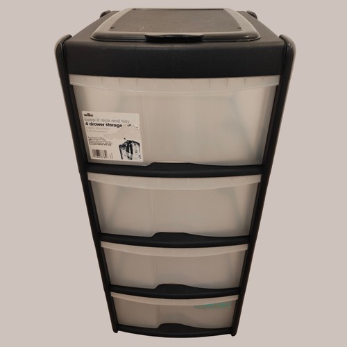 Wilko black drawer tower - black,
