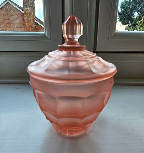 Vintage pink frosted glass - pink,