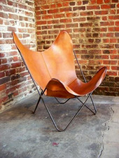 Leather butterfly chair