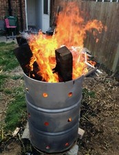Fire bin garden incinerator  oil drum           COLLECT FROM MK41 9HE.