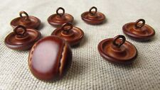 8 Ceramic Vintage Buttons,  Old Leather Ball Design Buttons **