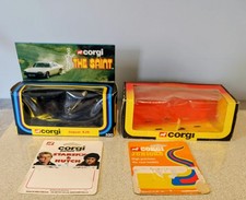 4 x vintage Corgi diecast boxes, cards 320 Saint , starsky & hutch