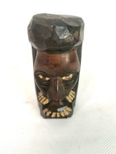 Hand-Carved Wooden Jamaican Sculpture African Folk Art Tiki Style Tribal Decor