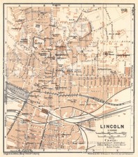 Lincoln Map 1927 Baedeker