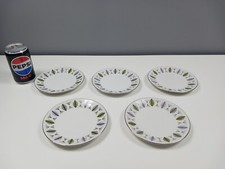 5 x Ridgway Fanfare WHITE MIST Tea Plates - 15 cm Diameter - 1960's