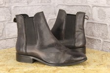 CHARCOAL LEATHER PULL ON CHELSEA BOOTS SIZE 4 / 37 BY DUNE GOOD USED CON
