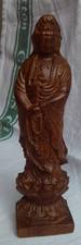 NA572 GOOD ANTIQUE CHINESE HARDWOOD FIGURE OF GUANYIN GODDESS OF MERCY 1880-1900