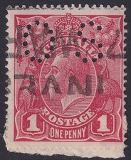 AUST KGV 1d Red SINGLE Wmk