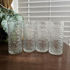 Ravenhead Siesta Set of Hi Ball Tall Glasses Tumbler Bark 1970's MCM x 4