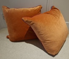 Paoletti Orange Velvet Cushion