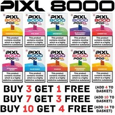 PIXL 8000 Vape Pods Replacement BIG 8K Prefilled Refill e liquid | 20mg Nic Shot