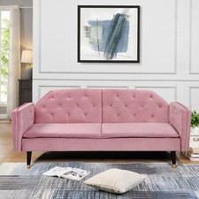 Plush velvet tufted sofa - plush,