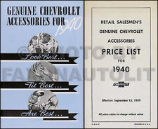 1940 Chevrolet Accessory Catalog Set 40 Chevy Car and Truck Pictures Part Nos
