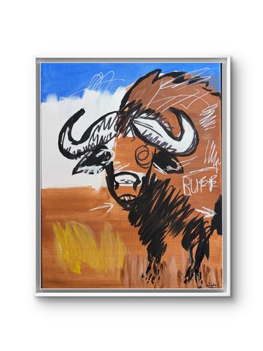 Buffalo hand painted - 14, 11,