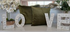 Cushion Cover  - Plush Soft Velour - Olive Green 40cm 16” 18”
