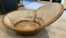 Vintage Victorian Hip Bath Tub Metal with Faux Wood Painted Finish Planter