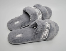 Puma Fluff  Slides in Charcoal