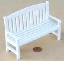 Dolls House Wooden Bench White