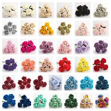 5CM FOAM ROSES - Bunch of 6 Colourfast Artificial Wedding Bouquet Flowers Stems