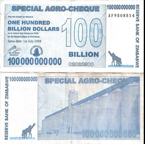 Zimbabwe 100 billion dollars - ,